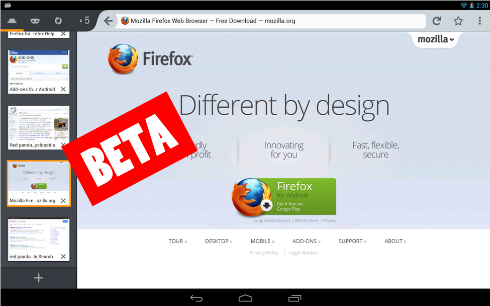 Firefox Beta - Firefox se renueva con su reciente lanzamiento para Android
